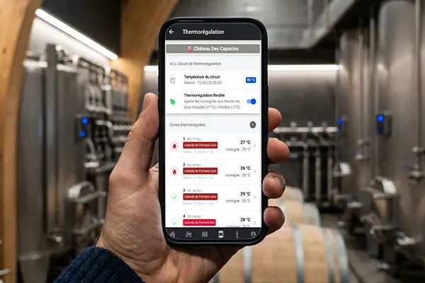 Interface VitiTag mobile dédiée au suivi de la thermorégulation