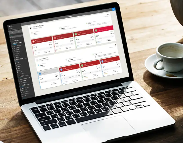 Interface VitiTag Web sur pc dédiée au suivi de la thermorégulation